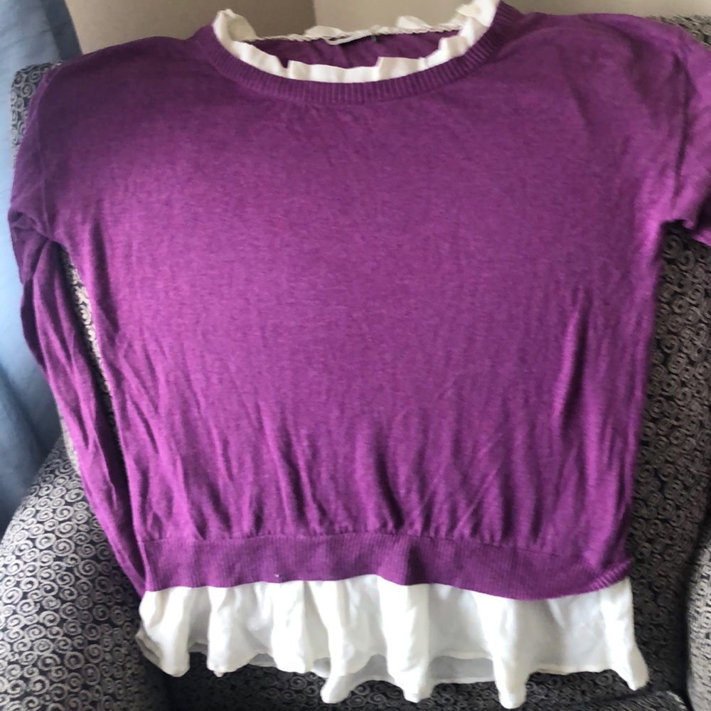Hinge Purple ruffle sweater